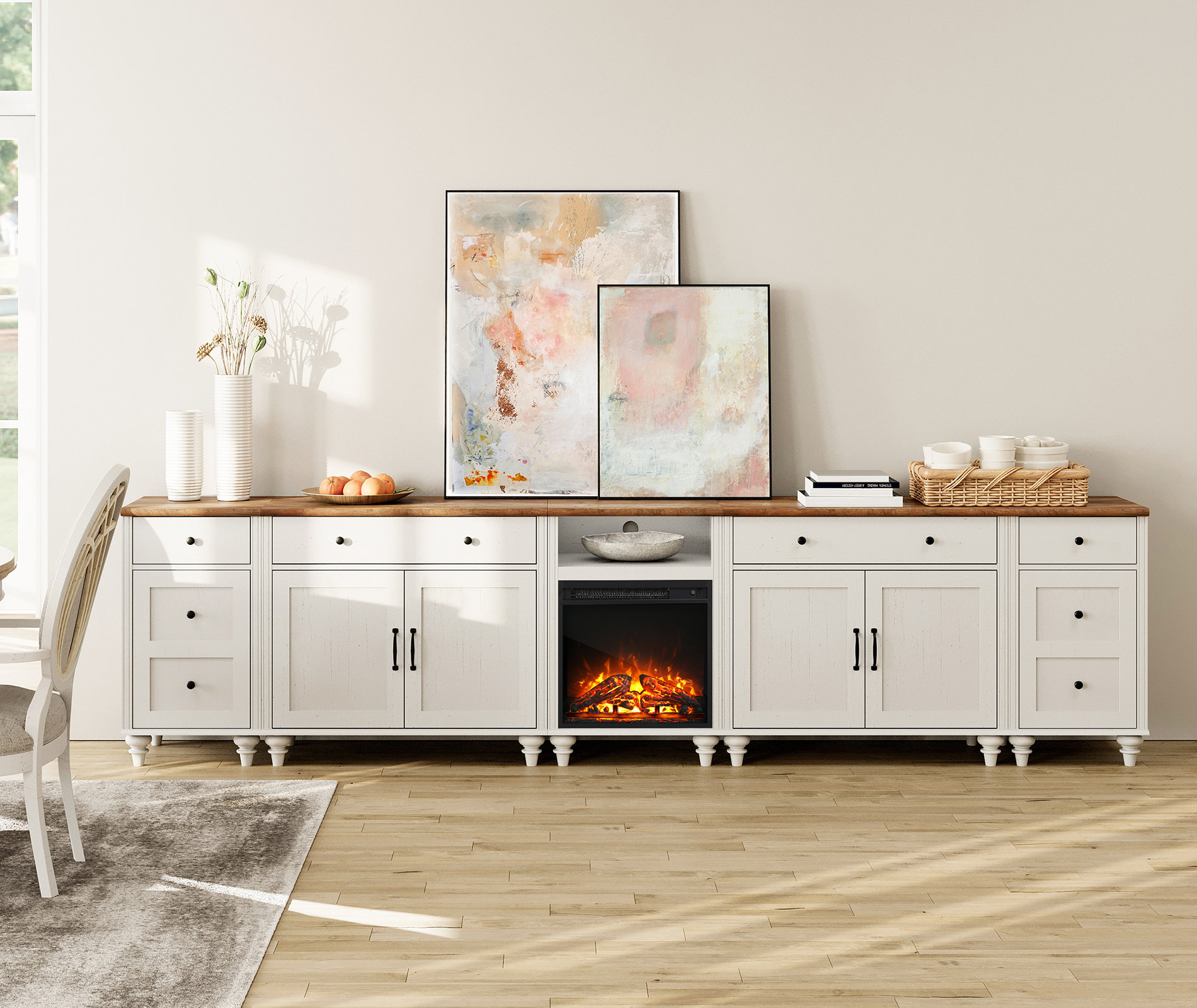 Charlton Home® Sideboard With 4 Drawers And 6 Doors, Vintage